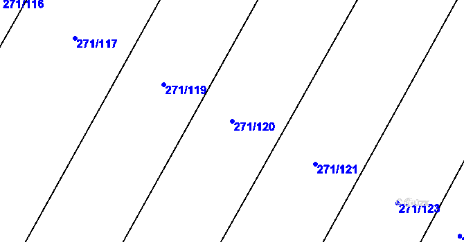Parcela st. 271/120 v KÚ Domčice, Katastrální mapa