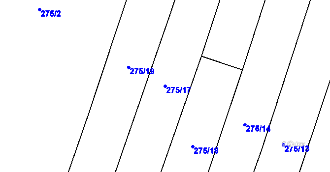 Parcela st. 275/17 v KÚ Domčice, Katastrální mapa