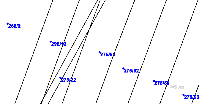 Parcela st. 275/61 v KÚ Domčice, Katastrální mapa