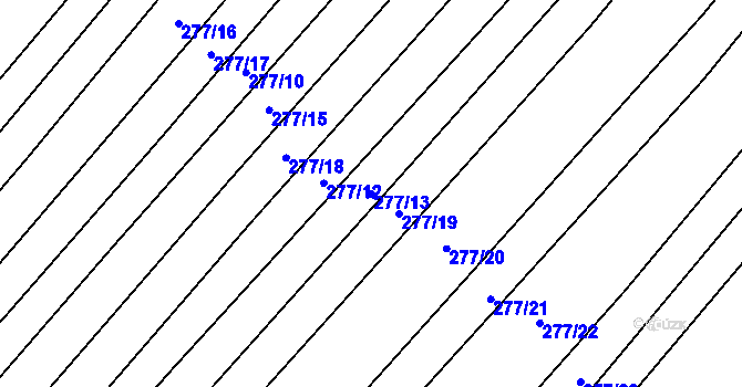 Parcela st. 277/13 v KÚ Domčice, Katastrální mapa