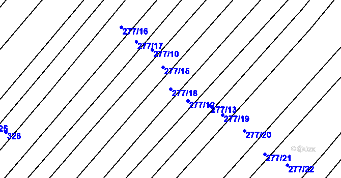 Parcela st. 277/18 v KÚ Domčice, Katastrální mapa