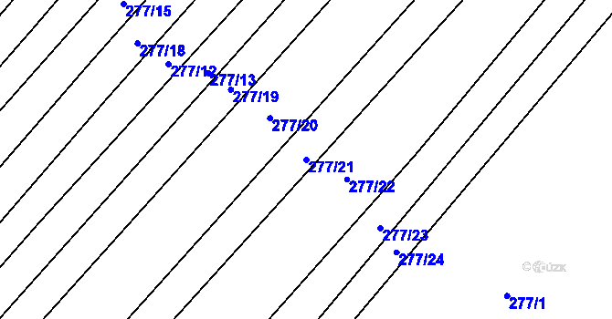 Parcela st. 277/21 v KÚ Domčice, Katastrální mapa