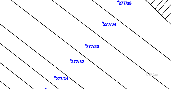 Parcela st. 277/33 v KÚ Domčice, Katastrální mapa
