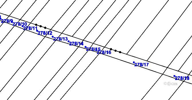 Parcela st. 278/16 v KÚ Domčice, Katastrální mapa