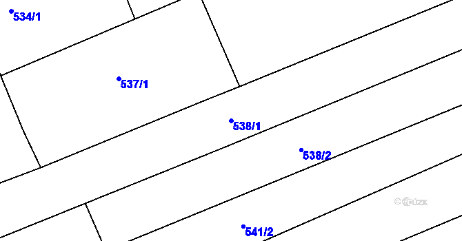 Parcela st. 538/1 v KÚ Domčice, Katastrální mapa