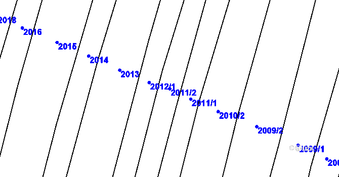 Parcela st. 2011/2 v KÚ Horní Dunajovice, Katastrální mapa