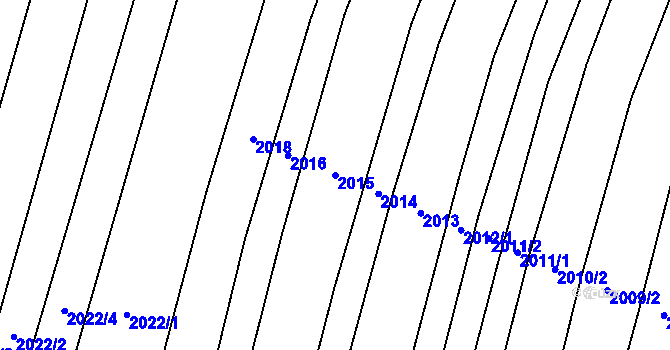 Parcela st. 2015 v KÚ Horní Dunajovice, Katastrální mapa