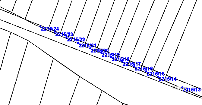 Parcela st. 2215/19 v KÚ Horní Dunajovice, Katastrální mapa