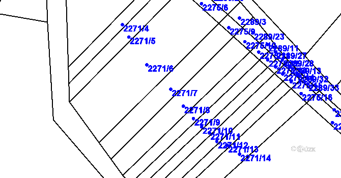 Parcela st. 2271/7 v KÚ Horní Dunajovice, Katastrální mapa