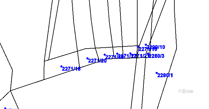 Parcela st. 2271/19 v KÚ Horní Dunajovice, Katastrální mapa