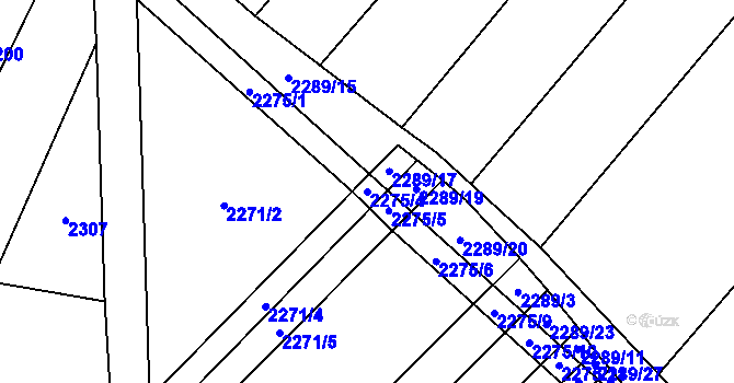 Parcela st. 2275/4 v KÚ Horní Dunajovice, Katastrální mapa