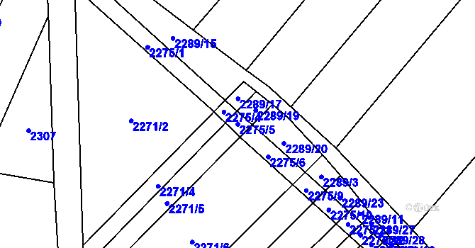 Parcela st. 2275/5 v KÚ Horní Dunajovice, Katastrální mapa