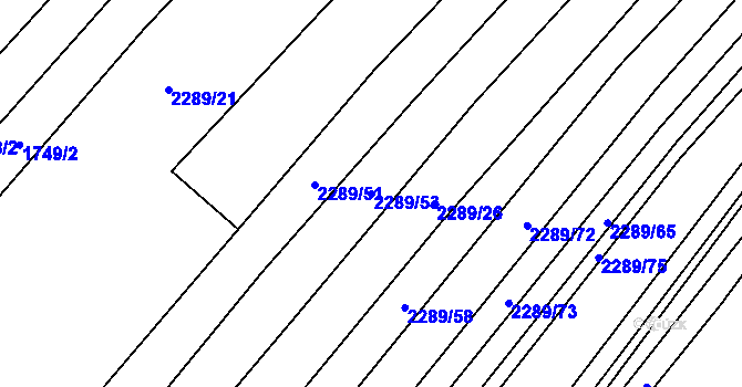 Parcela st. 2289/53 v KÚ Horní Dunajovice, Katastrální mapa