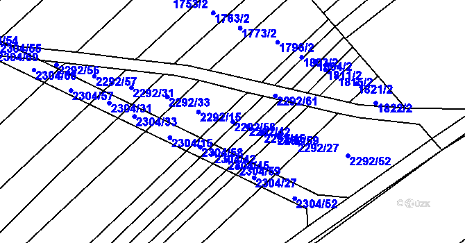 Parcela st. 2292/58 v KÚ Horní Dunajovice, Katastrální mapa