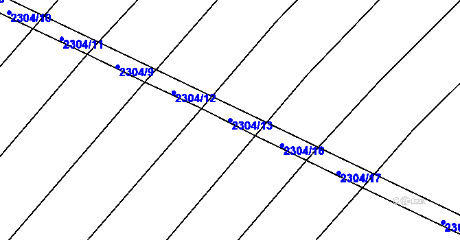 Parcela st. 2304/13 v KÚ Horní Dunajovice, Katastrální mapa