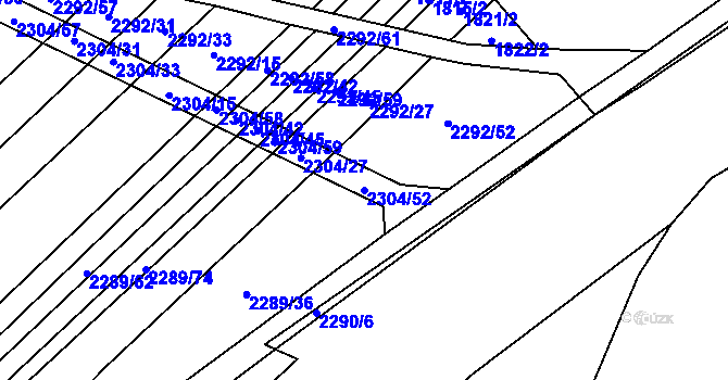Parcela st. 2304/52 v KÚ Horní Dunajovice, Katastrální mapa