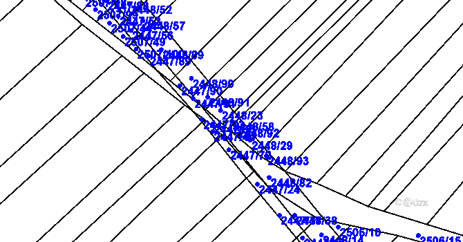 Parcela st. 2448/58 v KÚ Horní Dunajovice, Katastrální mapa