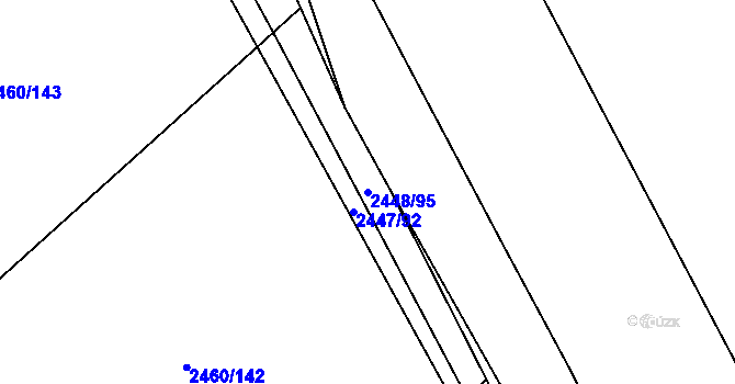 Parcela st. 2448/95 v KÚ Horní Dunajovice, Katastrální mapa