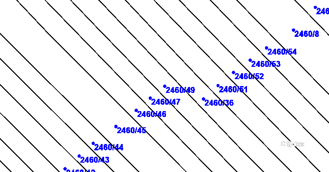 Parcela st. 2460/49 v KÚ Horní Dunajovice, Katastrální mapa