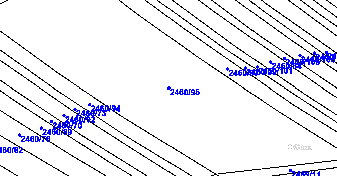 Parcela st. 2460/95 v KÚ Horní Dunajovice, Katastrální mapa