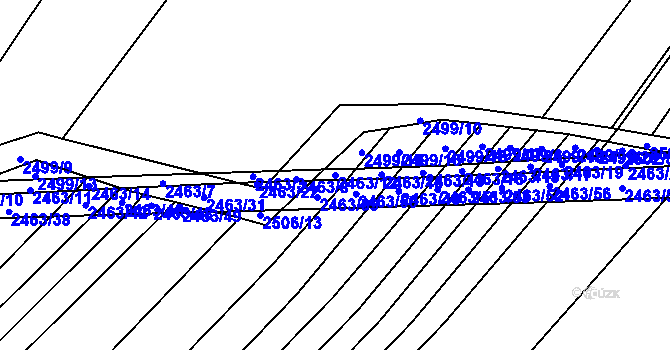 Parcela st. 2463/12 v KÚ Horní Dunajovice, Katastrální mapa