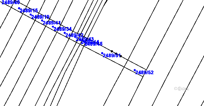 Parcela st. 2489/51 v KÚ Horní Dunajovice, Katastrální mapa