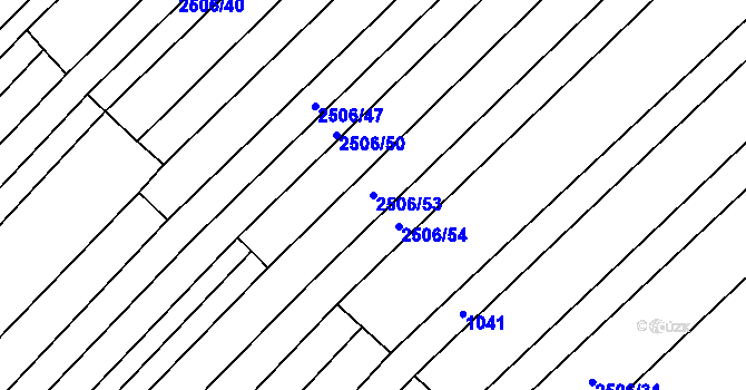 Parcela st. 2506/53 v KÚ Horní Dunajovice, Katastrální mapa