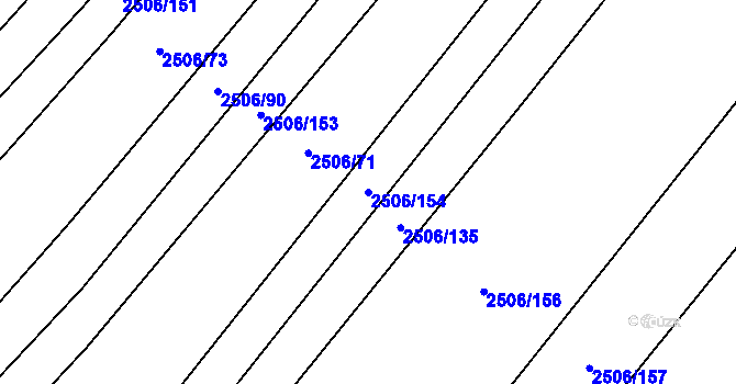 Parcela st. 2506/154 v KÚ Horní Dunajovice, Katastrální mapa