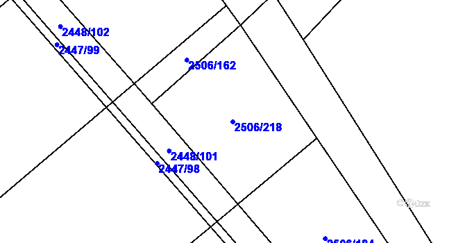 Parcela st. 2506/218 v KÚ Horní Dunajovice, Katastrální mapa