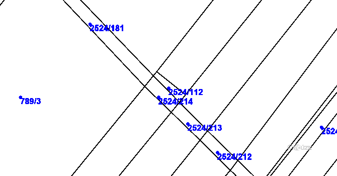 Parcela st. 2524/112 v KÚ Horní Dunajovice, Katastrální mapa