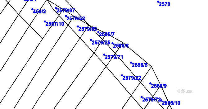 Parcela st. 2579/71 v KÚ Horní Dunajovice, Katastrální mapa