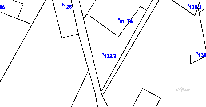 Parcela st. 132/2 v KÚ Horní Dušnice, Katastrální mapa