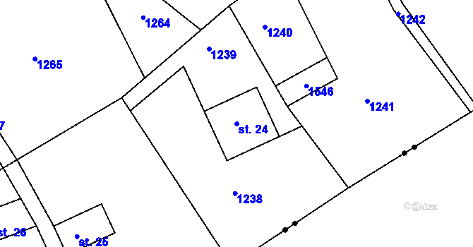 Parcela st. 24 v KÚ Stromkovice, Katastrální mapa