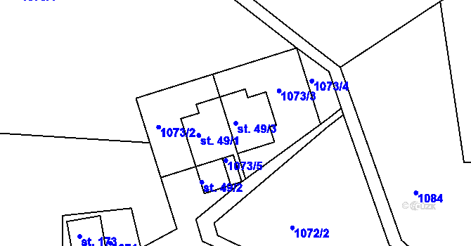 Parcela st. 49/3 v KÚ Stromkovice, Katastrální mapa