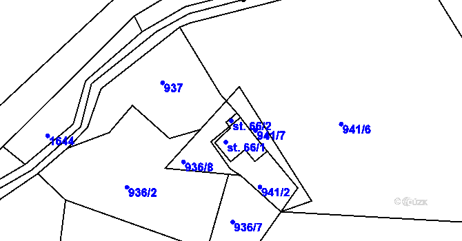 Parcela st. 66/2 v KÚ Stromkovice, Katastrální mapa