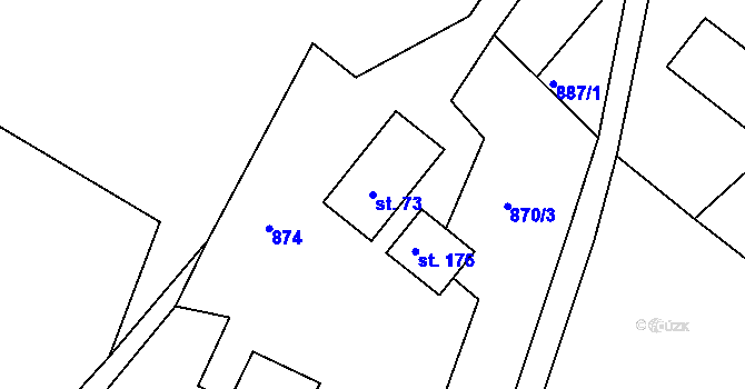 Parcela st. 73 v KÚ Stromkovice, Katastrální mapa