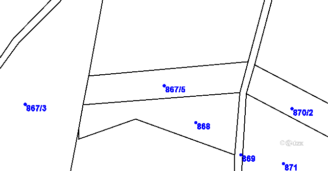 Parcela st. 867/5 v KÚ Stromkovice, Katastrální mapa