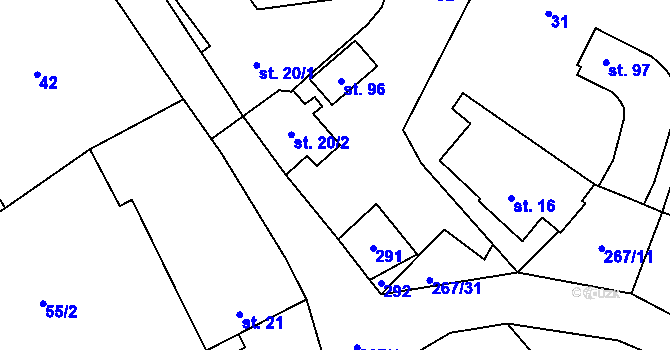 Parcela st. 293 v KÚ Český Heršlák, Katastrální mapa
