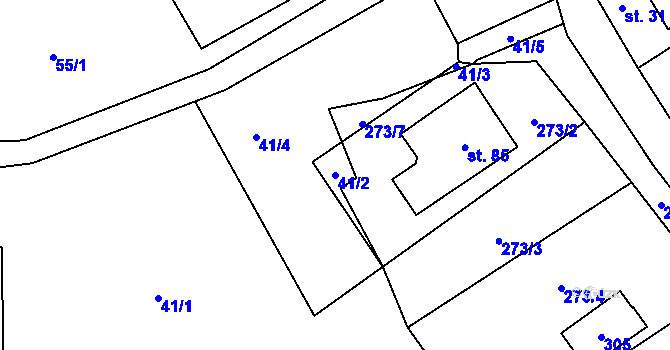 Parcela st. 41/2 v KÚ Český Heršlák, Katastrální mapa
