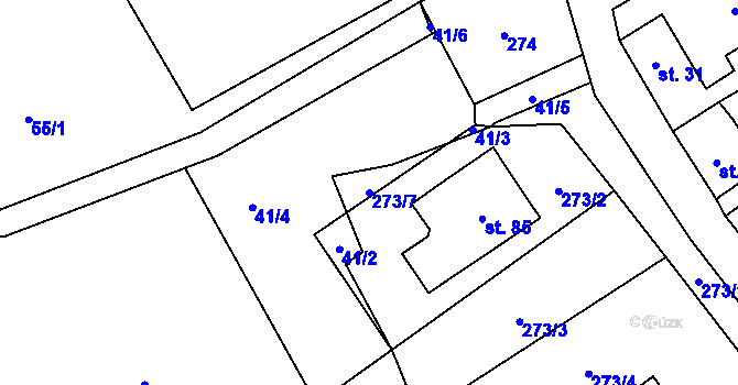 Parcela st. 273/7 v KÚ Český Heršlák, Katastrální mapa
