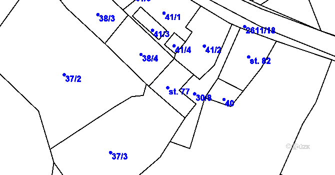 Parcela st. 77 v KÚ Horní Dvořiště, Katastrální mapa