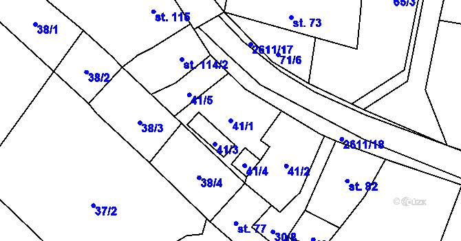 Parcela st. 41/1 v KÚ Horní Dvořiště, Katastrální mapa