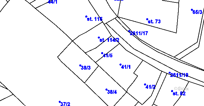 Parcela st. 41/5 v KÚ Horní Dvořiště, Katastrální mapa