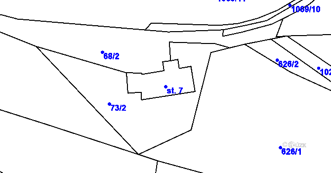 Parcela st. 7 v KÚ Horní Habartice, Katastrální mapa