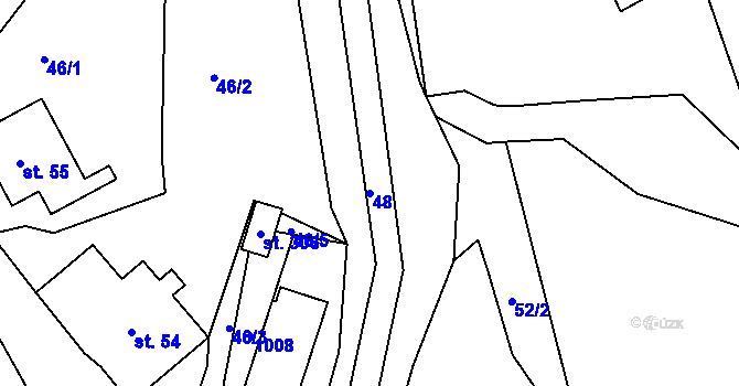 Parcela st. 48 v KÚ Horní Habartice, Katastrální mapa