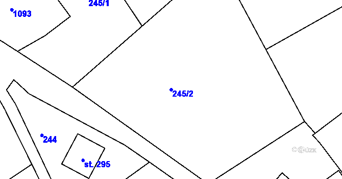 Parcela st. 245/2 v KÚ Horní Habartice, Katastrální mapa