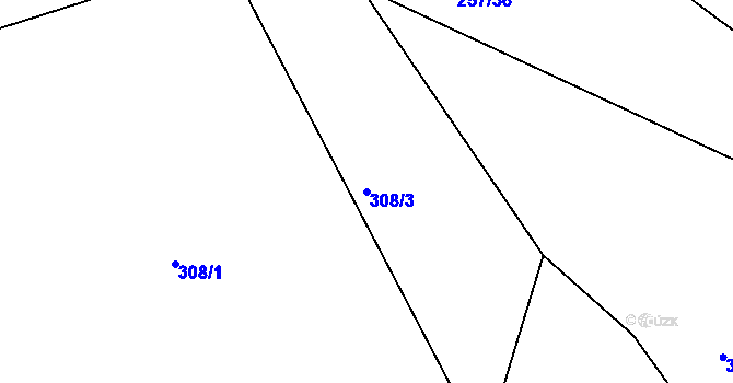 Parcela st. 308/3 v KÚ Horní Habartice, Katastrální mapa