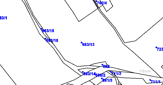 Parcela st. 683/13 v KÚ Horní Habartice, Katastrální mapa