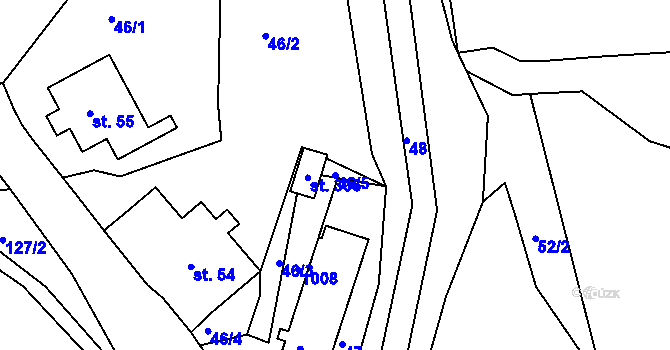 Parcela st. 46/5 v KÚ Horní Habartice, Katastrální mapa