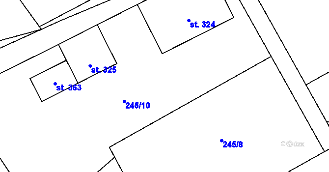 Parcela st. 245/7 v KÚ Horní Habartice, Katastrální mapa